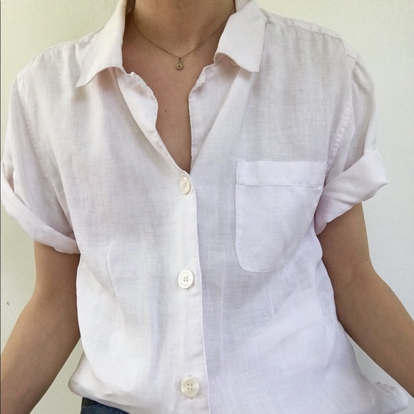 Diane Gilman Tops - Faded blush linen button down